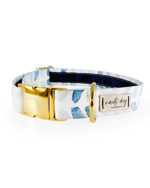 Raindrop Watercolor Herringbone Buckle & Martingale Collar