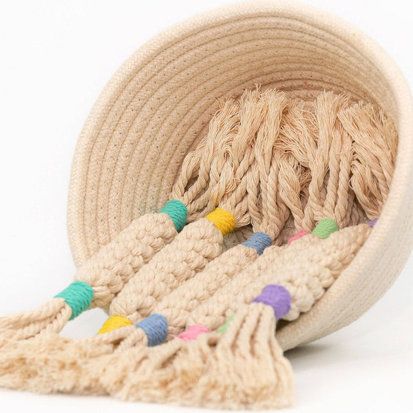 Handmade Sustainable Macrame Candy Dog Rope Toy