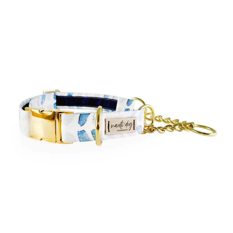 Raindrop Watercolor Herringbone Buckle & Martingale Collar