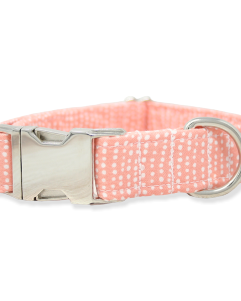 Dog Collar | Peach Ditsy Dots