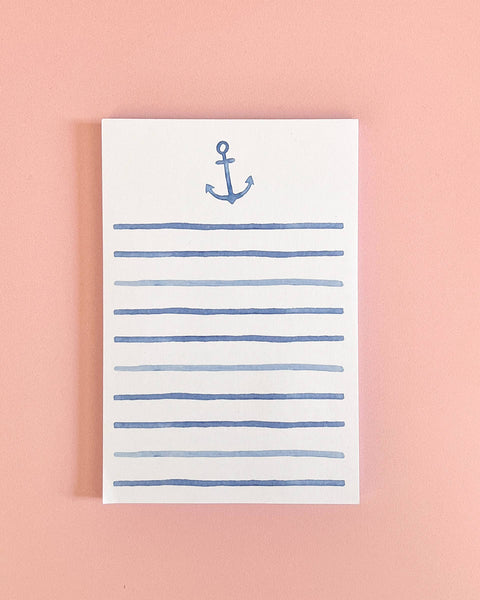 Watercolor Anchor Notepad | Coastal Watercolor Notepad