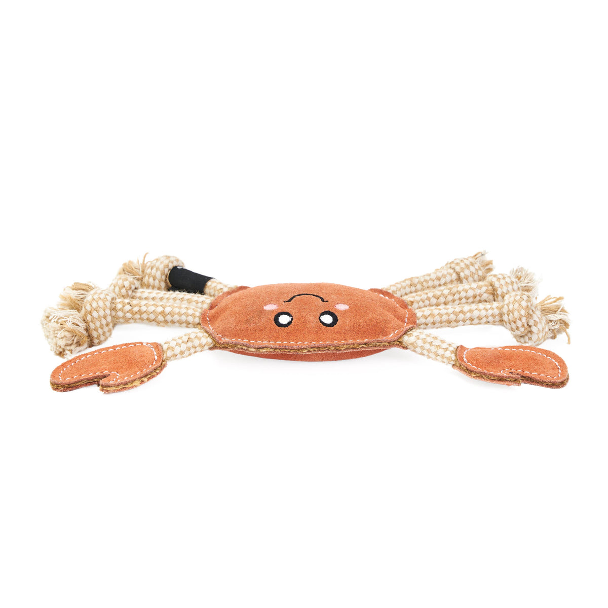 EcoZippy Suede and Rope Buddies - Crab - Dog Toy