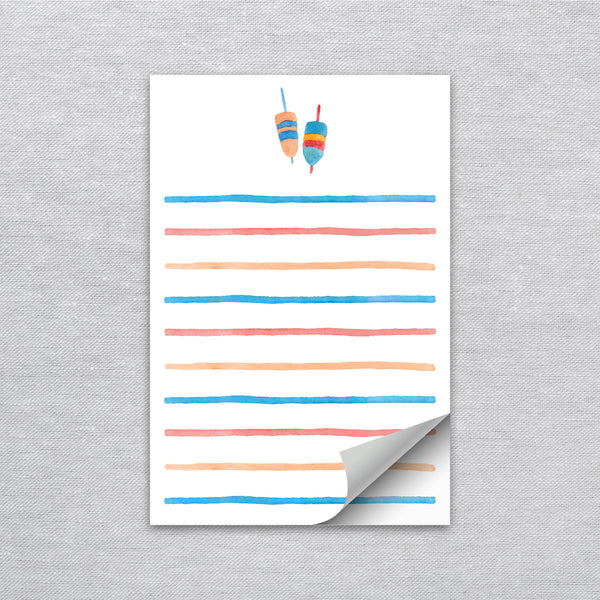 Watercolor Buoys Notepad | Coastal Watercolor Notepad