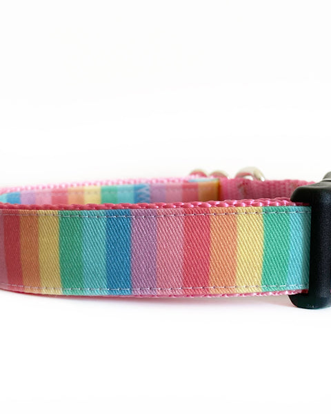 Pastel Stripe Dog Collar, Pastel Spring Collar