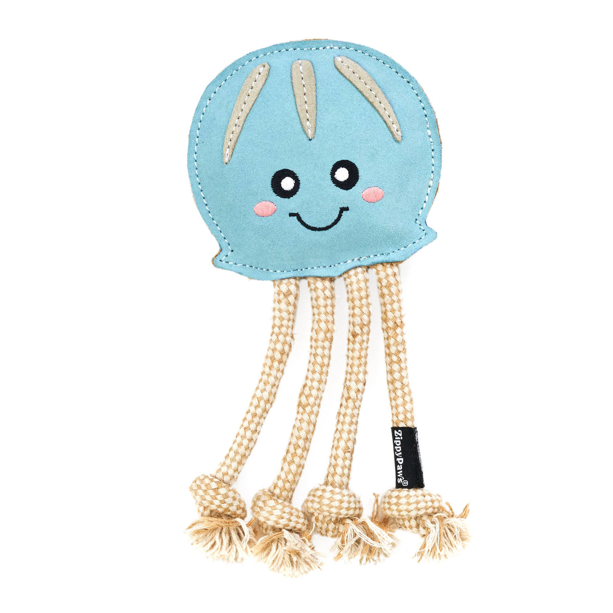 EcoZippy Suede and Rope Buddies - Jellyfish - Dog Toy