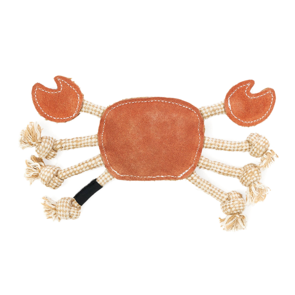 EcoZippy Suede and Rope Buddies - Crab - Dog Toy