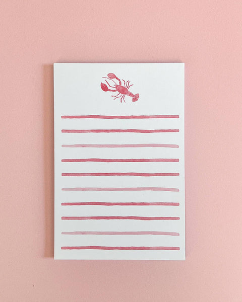 Watercolor Lobster Notepad | Coastal Watercolor Notepad