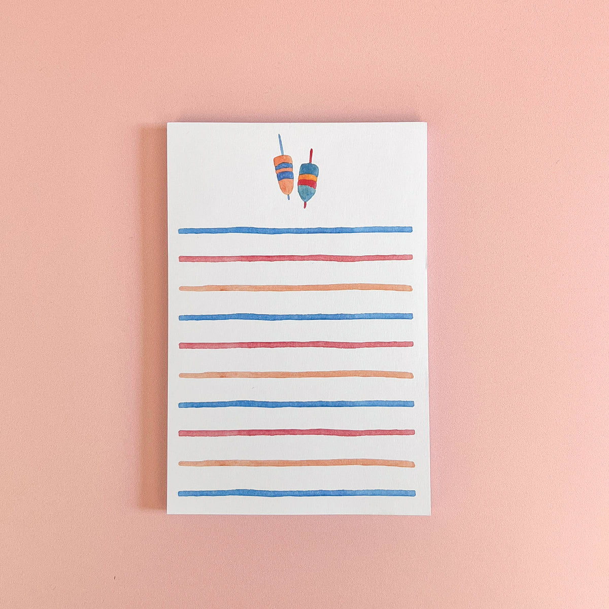 Watercolor Buoys Notepad | Coastal Watercolor Notepad