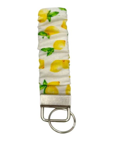 Lemons Scrunchie Keychain Cotton Wristlet