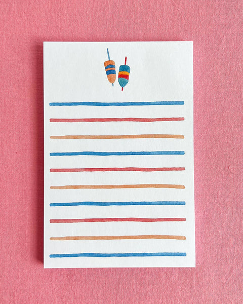 Watercolor Buoys Notepad | Coastal Watercolor Notepad