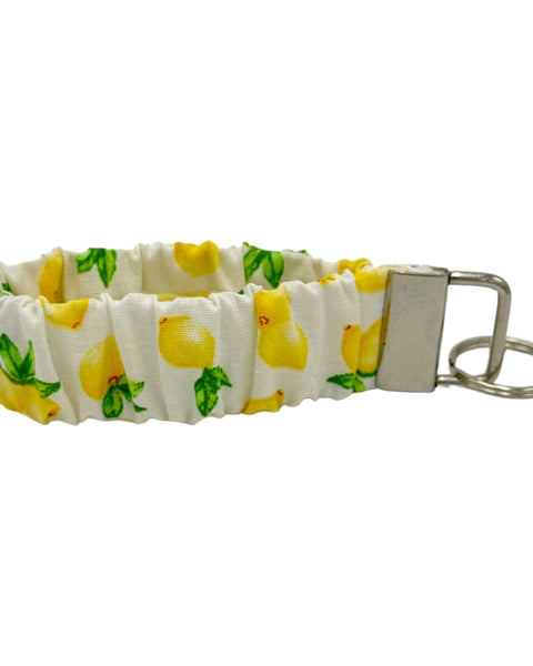 Lemons Scrunchie Keychain Cotton Wristlet