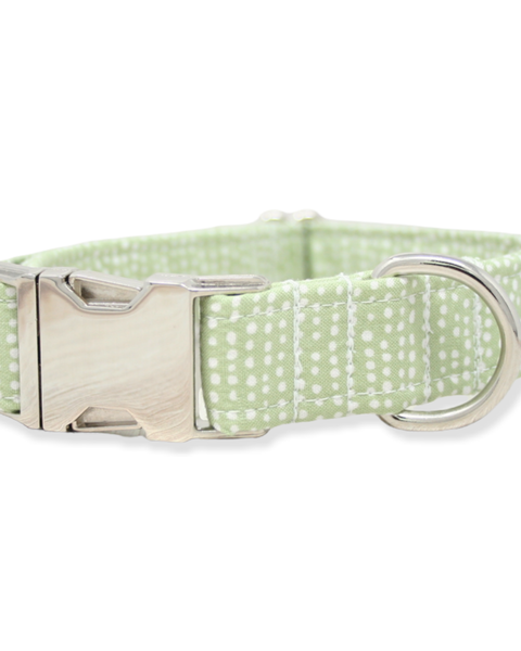 Dog Collar | Green Ditsy Dots