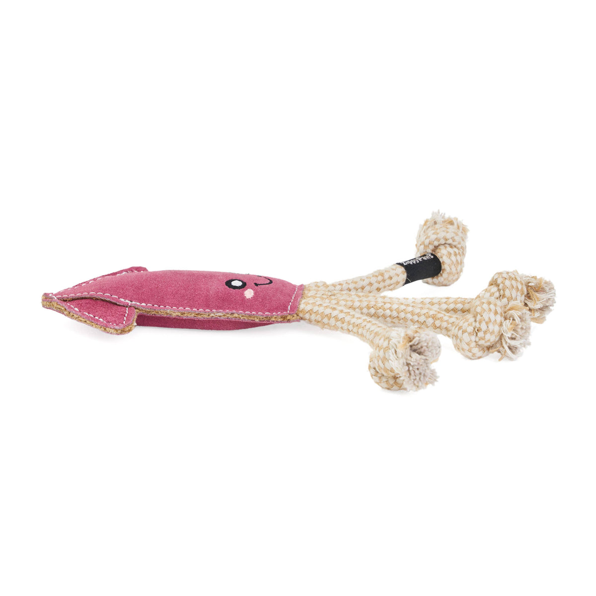 EcoZippy Suede and Rope Buddies - Squid - Dog Toy