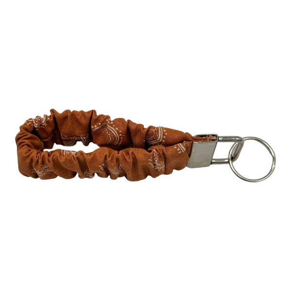 Brown Rainbow Scrunchie Keychain Cotton Wristlet