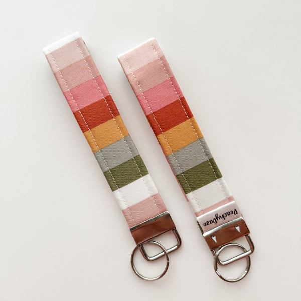 Striped Keychain Wristlet