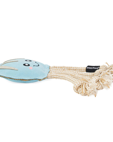 EcoZippy Suede and Rope Buddies - Jellyfish - Dog Toy