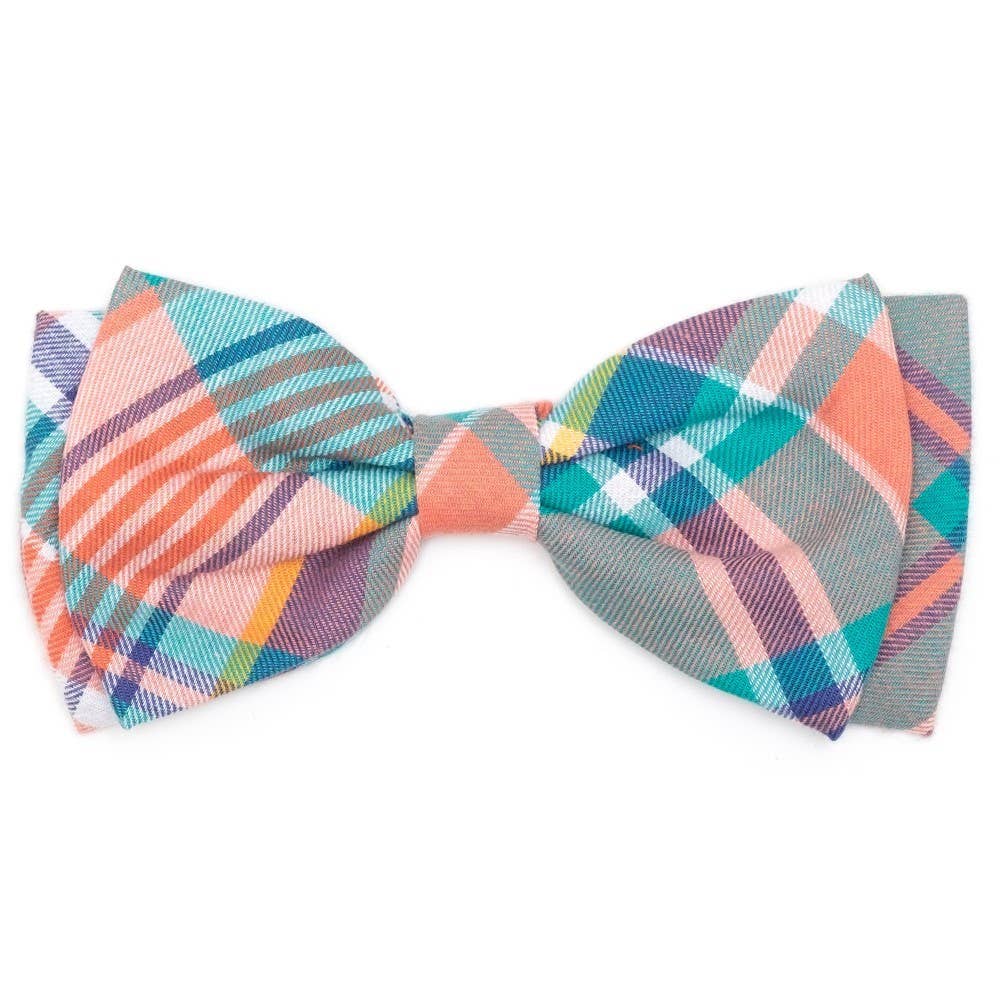 Peach Multi Plaid Bow Tie