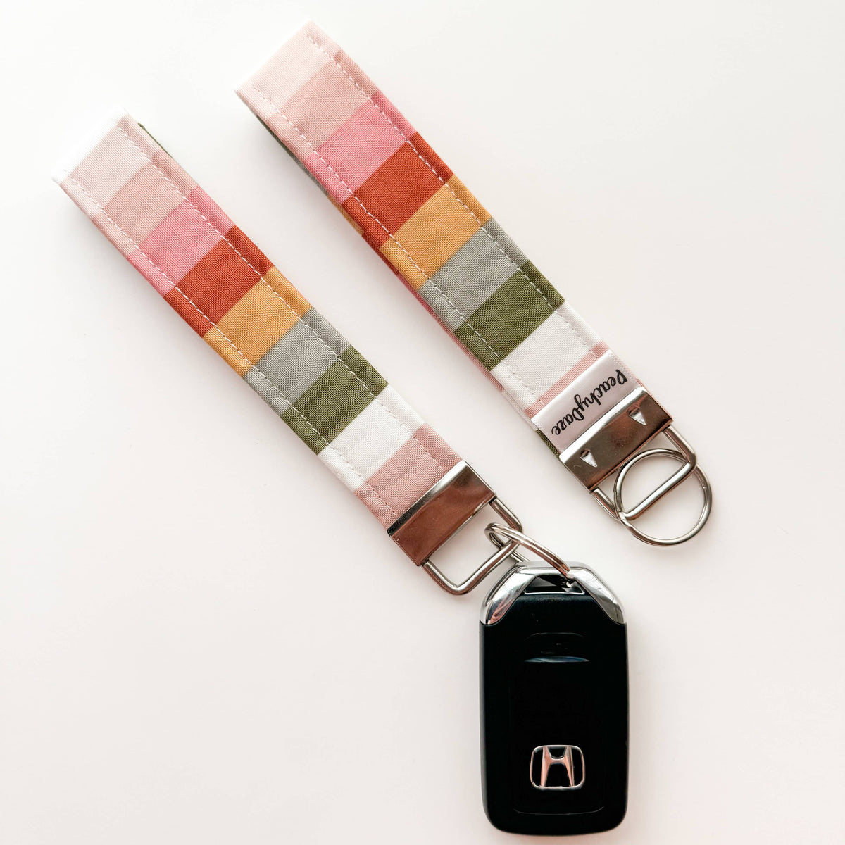 Striped Keychain Wristlet