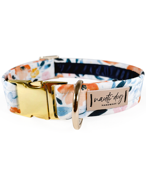 Poppy Elegant Summer Floral Buckle & Martingale Dog Collar