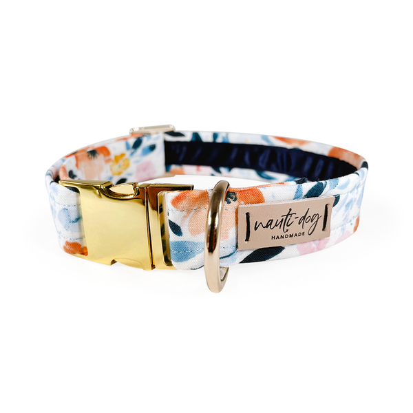 Poppy Elegant Summer Floral Buckle & Martingale Dog Collar