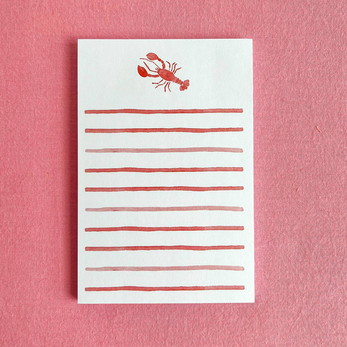 Watercolor Lobster Notepad | Coastal Watercolor Notepad