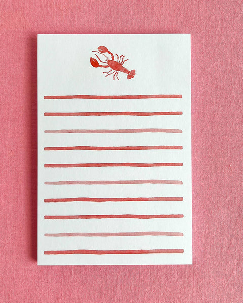 Watercolor Lobster Notepad | Coastal Watercolor Notepad