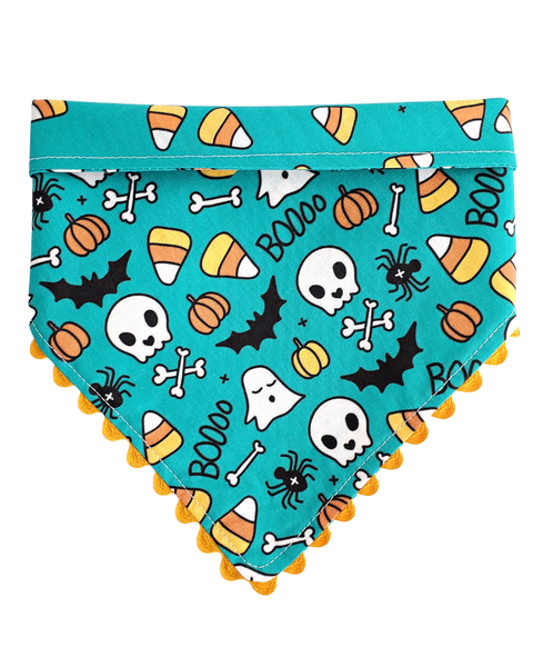 Teal Halloween - Reversible Dog Collar Bandana