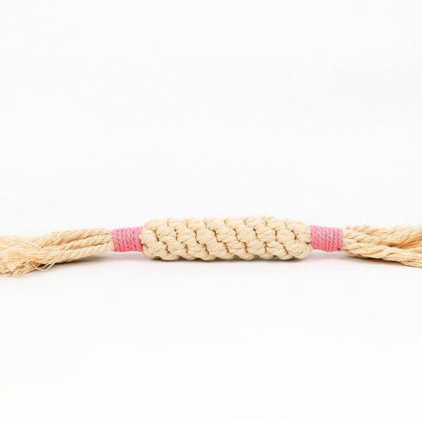 Handmade Sustainable Macrame Candy Dog Rope Toy