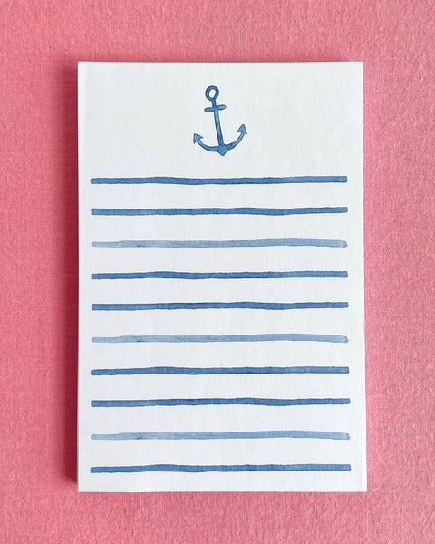 Watercolor Anchor Notepad | Coastal Watercolor Notepad