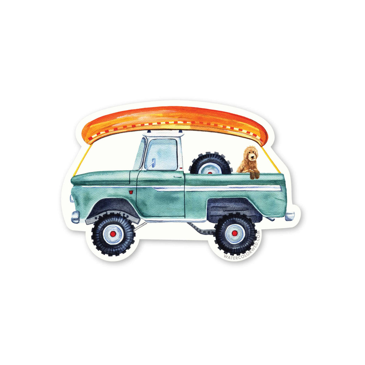 Blue Cruise Retro Pickup Truck Sticker