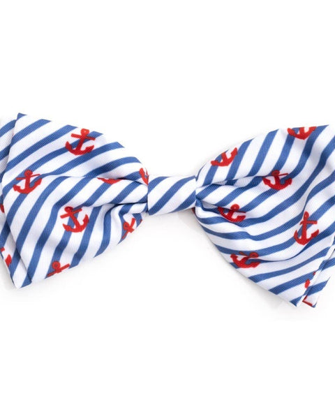 Stripe Anchors Bow Tie