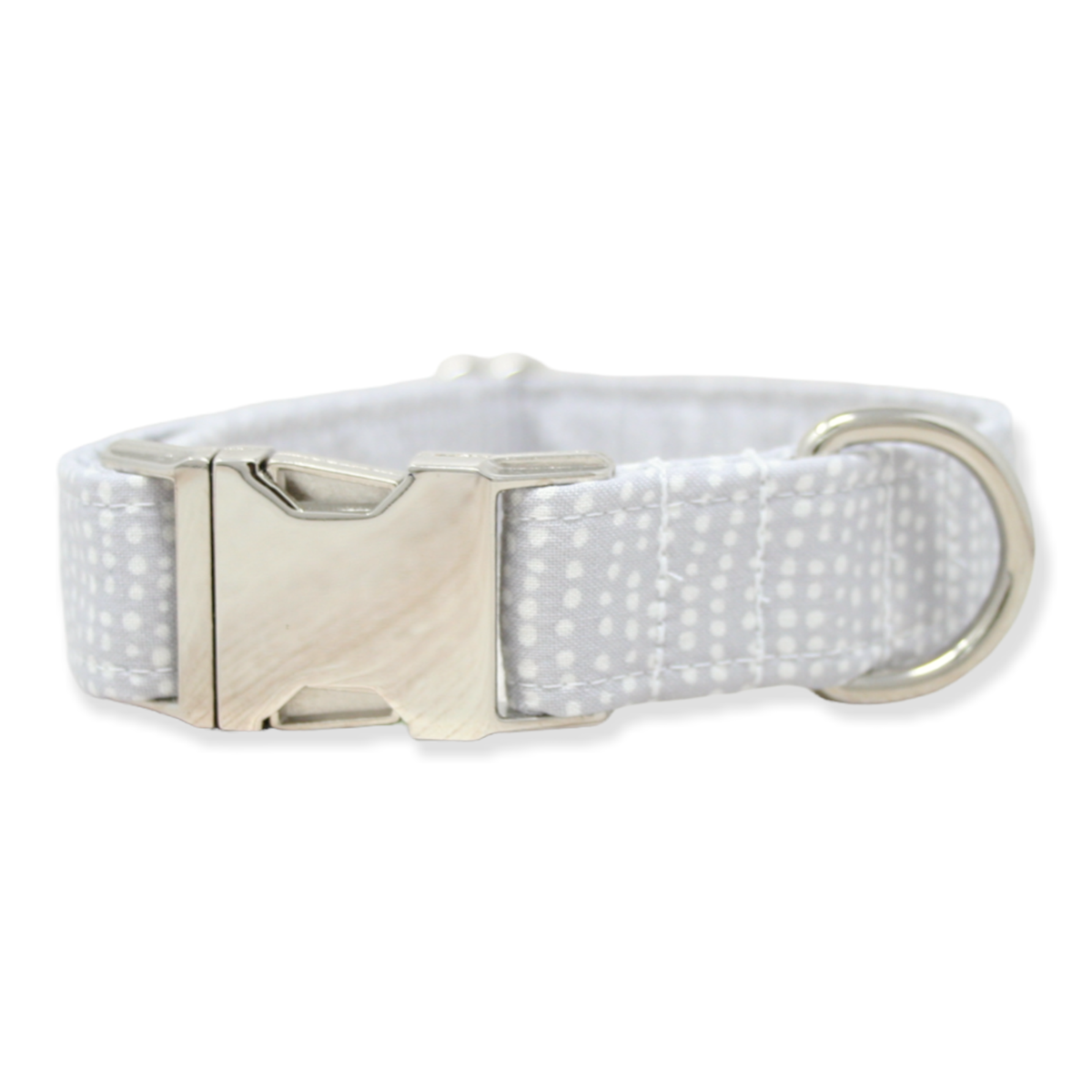 Dog Collar - Gray Ditsy Dots